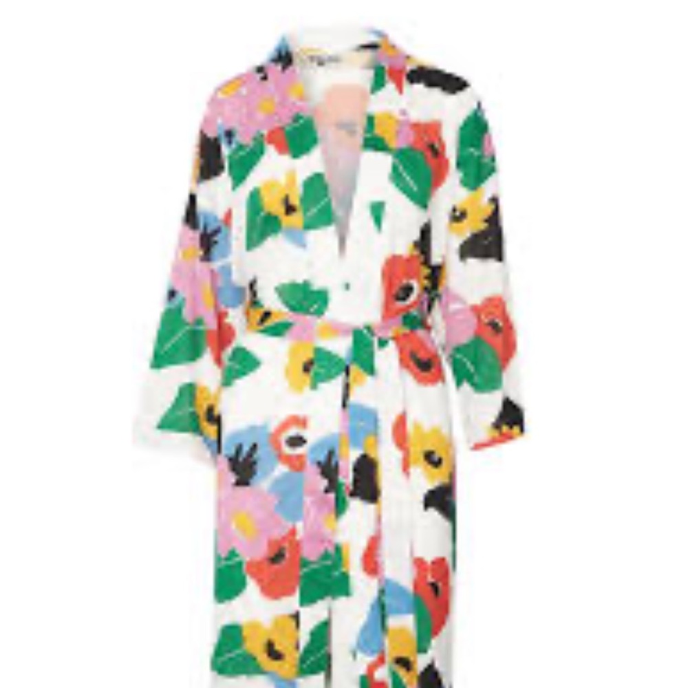Show Me Your MuMu Standard Brie Colorful Floral Patterned Fabric Robe Tie Waist - Picture 2 of 8